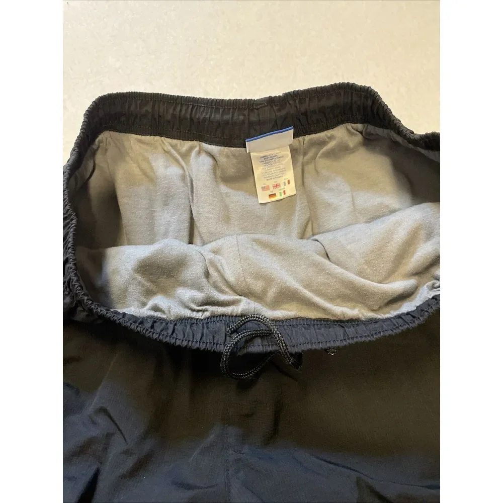 VTG Reebok Track Pants Lined Windbreaker Mens Size XL Black‎ Drawstring Zip Y2K